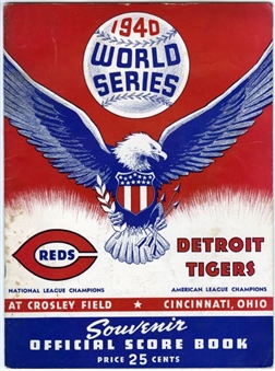 1940 Reds vs Tigers World Series Program